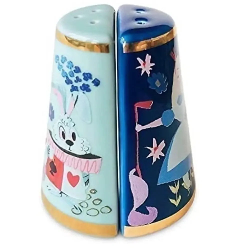 NWT❤️Disney Alice in Wonderland by Mary Blair Salt and Pepper Shaker Set